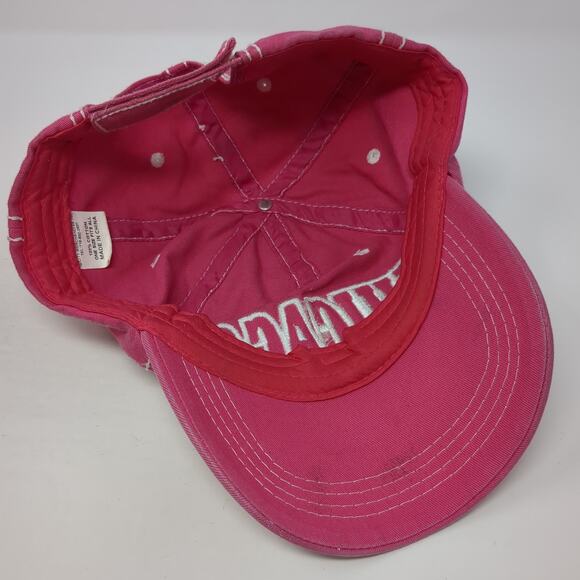 Chicago Strapback Baseball Cap Pink One Size Adjustable Embroidered Cotton - Picture 7 of 9